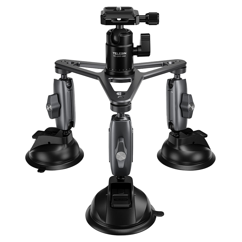 TELESIN Three-Arm Suction Mount